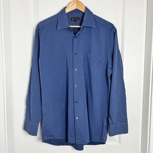 Ben Sherman Blue Striped Button-Up Shirt - Classic British Style, Size Large